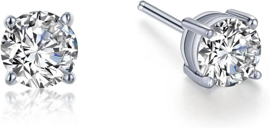1 CTW Solitaire Round Stud Earrings