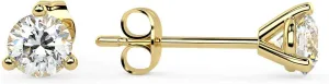1/2 to 4 Carat Lab Grown Diamond Round Stud Earrings for Women I 14k Gold Earrings (G-H, VS1-VS2, cttw) 3-Prong Martini Set Brilliant Cut Diamond I Push Back Studs by Carbon Atelier