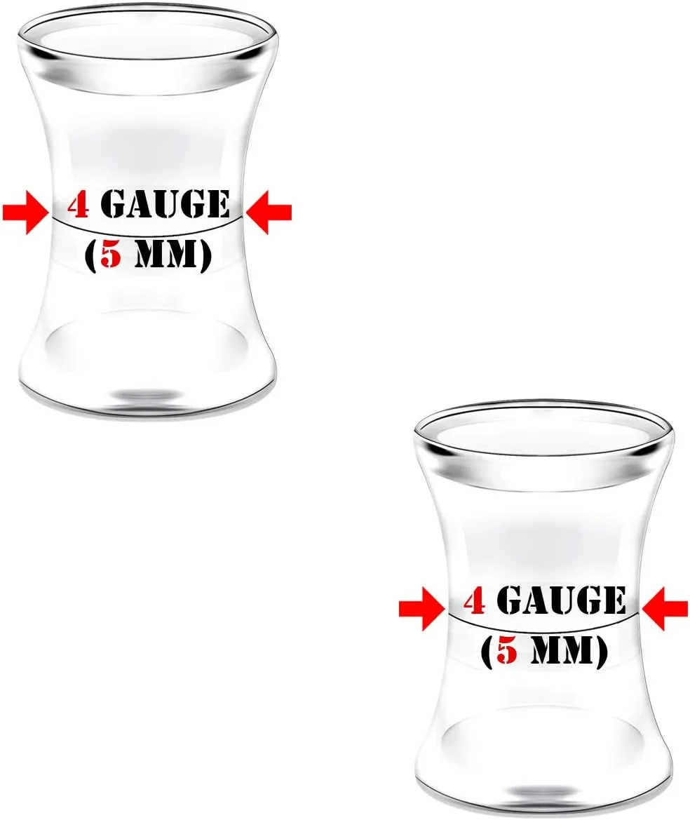 2 Pairs Solid Acrylic Double Flared Saddle Piercing Jewelry Ear Stretcher Flesh Earring Lobe Plugs