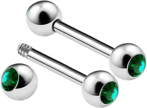 2PCS Surgical Steel Straight Barbell 14 Gauge 5/16 8mm 4mm Crystal Helix Earrings Cartilage Piercing Jewelry See More Colors