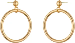 50s Chunky Hoop Earrings Gold Drop Earrings for Women