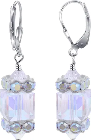 925 Sterling Silver Drop Earrings with Austrian Crystals