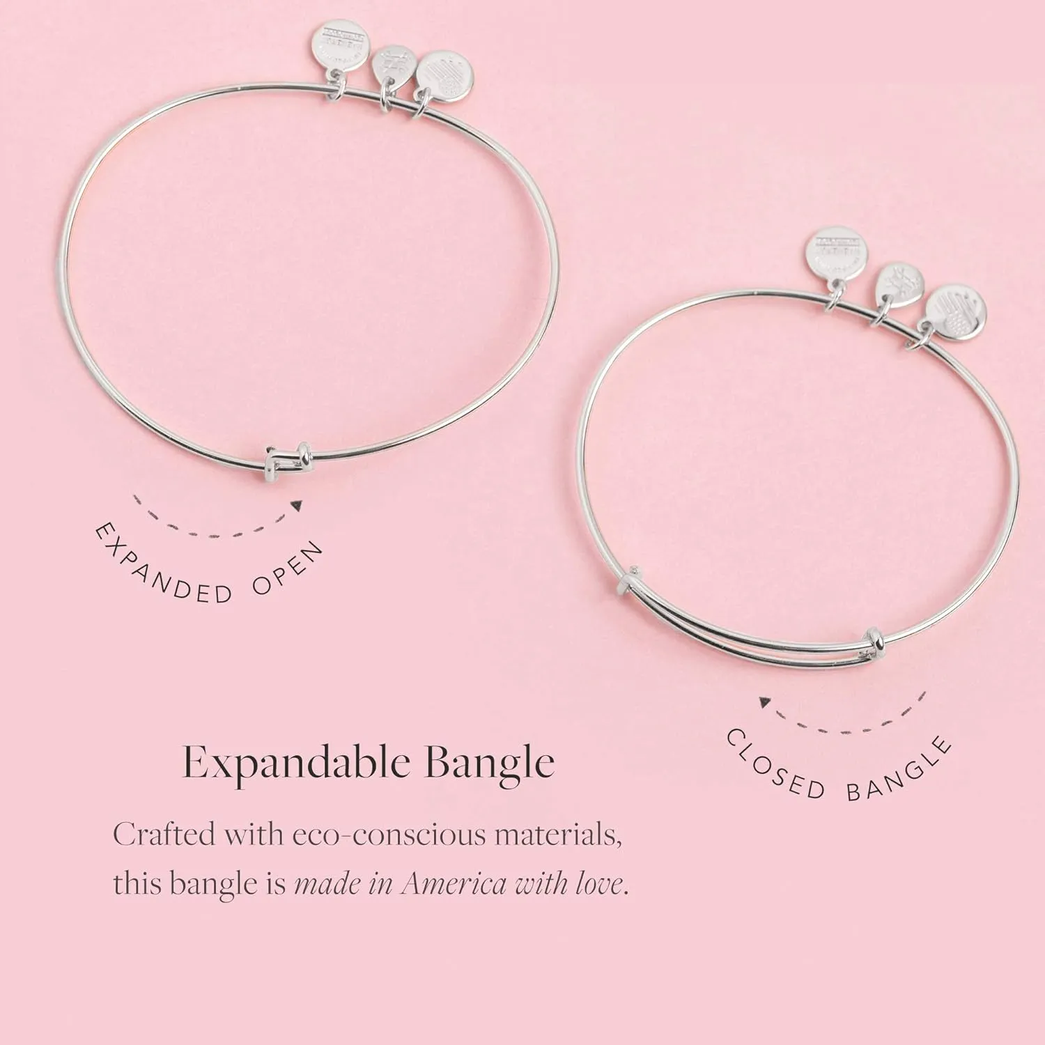 Alex and Ani Holiday Expandable Bangle for Women, Christmas Charms, Shiny Finish, 2 to 3.5 in