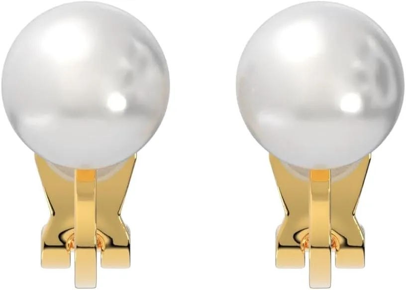Aloha Earrings Simulated Freshwater Pearl Clip On Stud Earrings