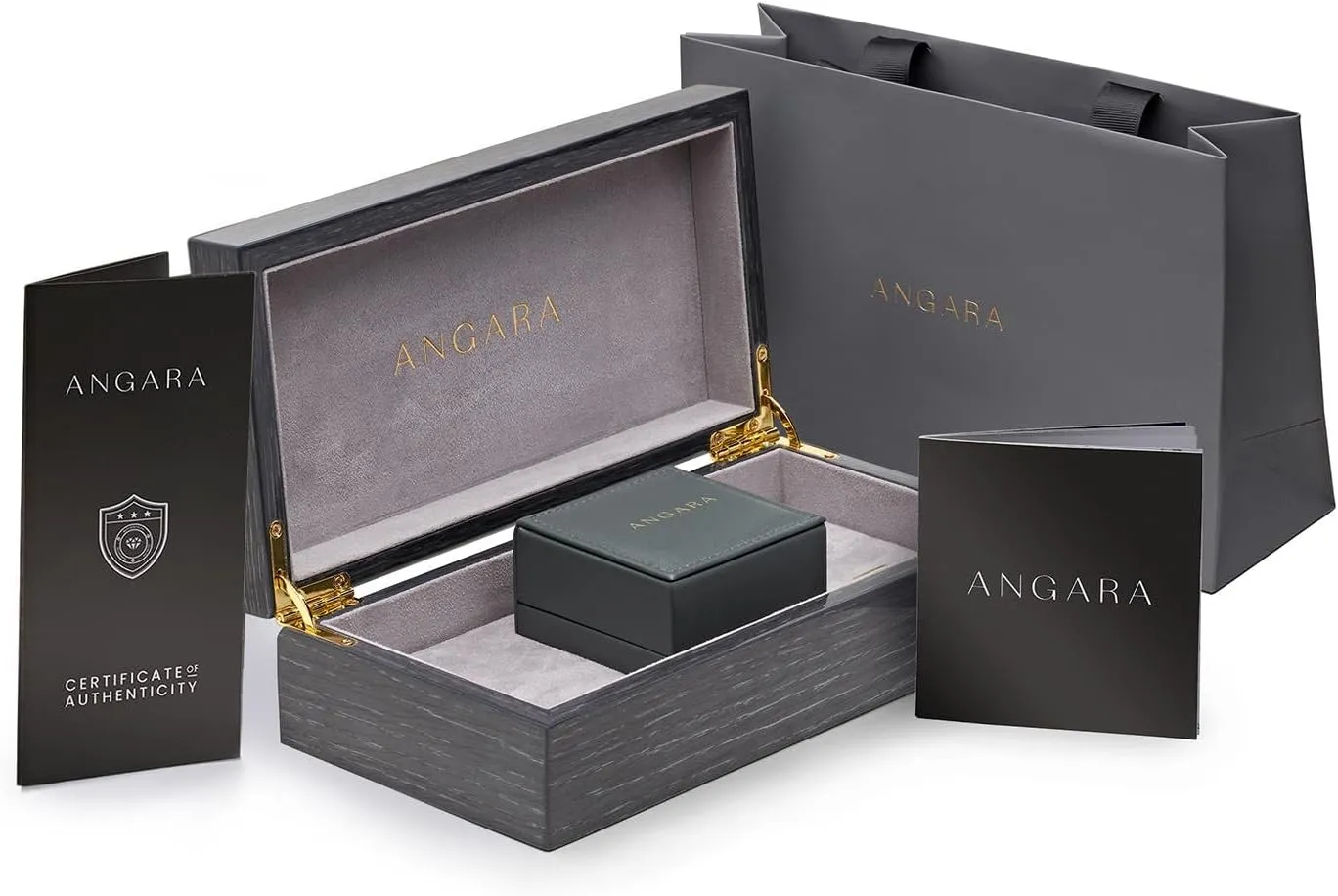 ANGARA Prong-Set Emerald-Cut Lab Grown Fancy Intense Pink Diamond Solitaire Stud Earrings in 14K Solid Gold/Platinum | Birthday, Engagement, Anniversary, Wedding Jewelry Gift for Women