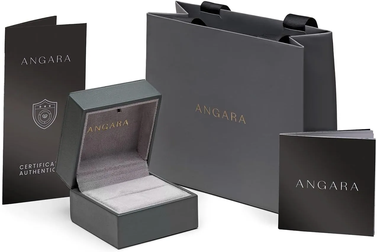 ANGARA Vintage-Inspired Round Lab Grown Fancy Intense Blue Diamond Halo Stud Earrings in 14K Solid Gold/Platinum | Birthday, Engagement, Anniversary, Wedding Jewelry Gift for Women