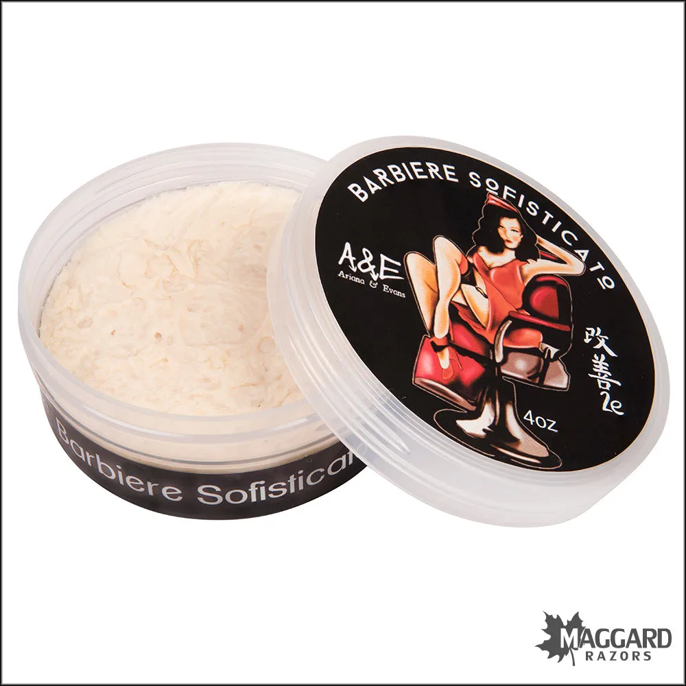 Ariana and Evans Barbiere Sofisticato Artisan Shaving Soap, 4oz - Kaizen 2e Base