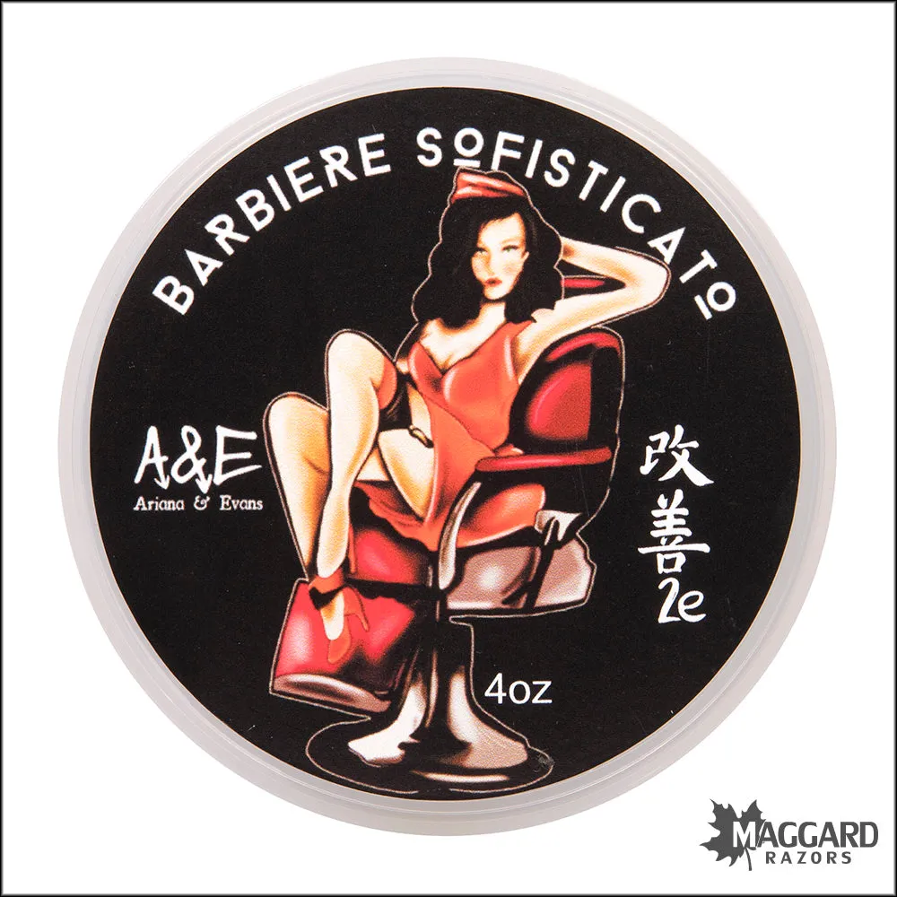 Ariana and Evans Barbiere Sofisticato Artisan Shaving Soap, 4oz - Kaizen 2e Base