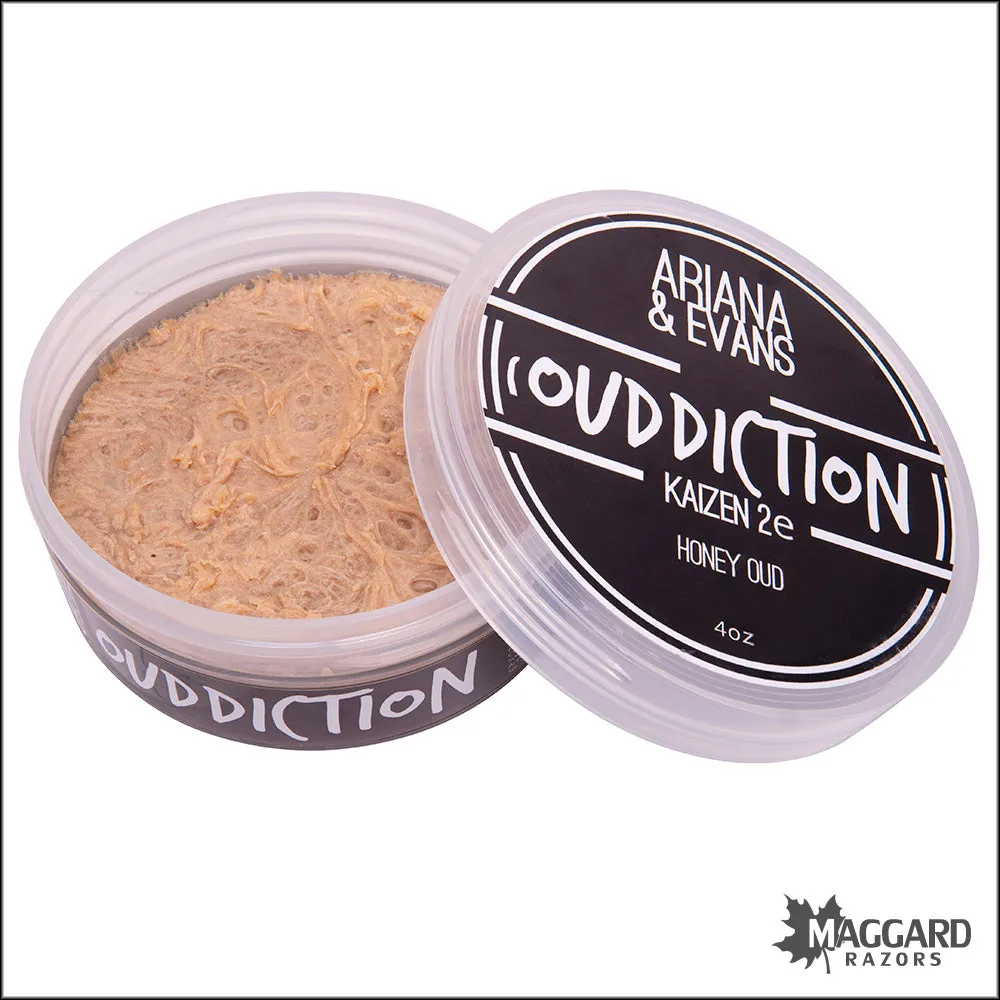 Ariana and Evans Ouddiction Artisan Shaving Soap, 4oz - Kaizen 2e Base