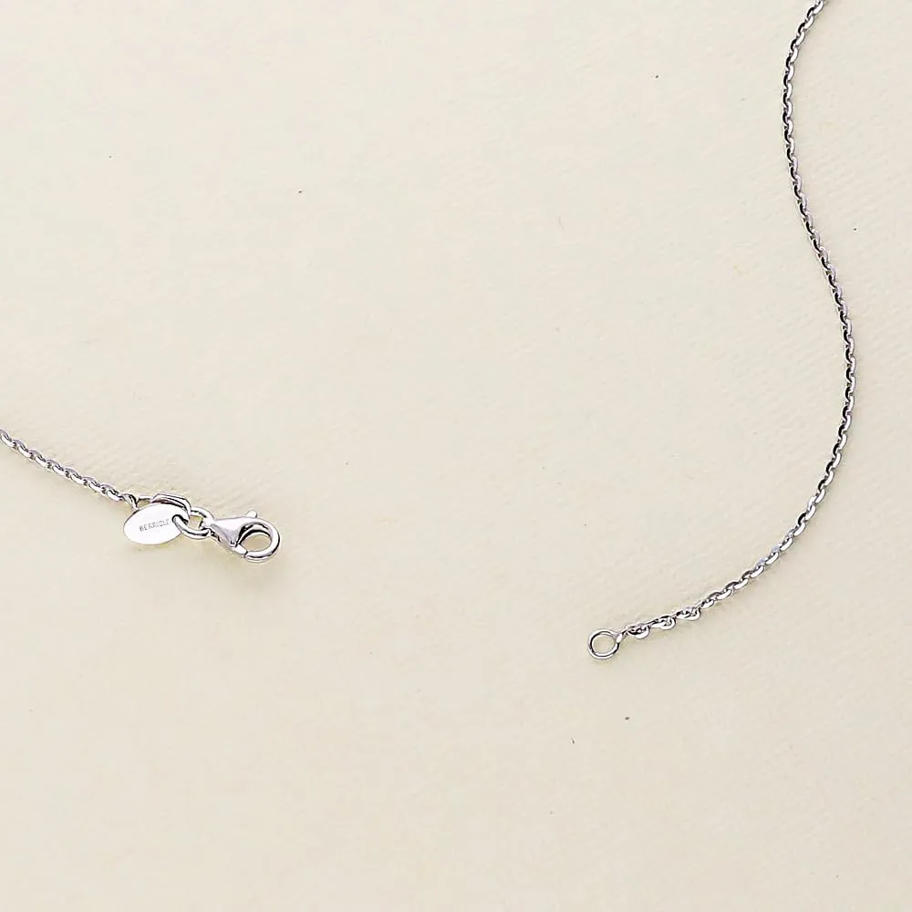 BERRICLE Italian Sterling Silver Rolo Chain Necklace for Women, 3 Piece (Rose Gold Flashed, Yellow Gold Flashed, Rhodium Plated)
