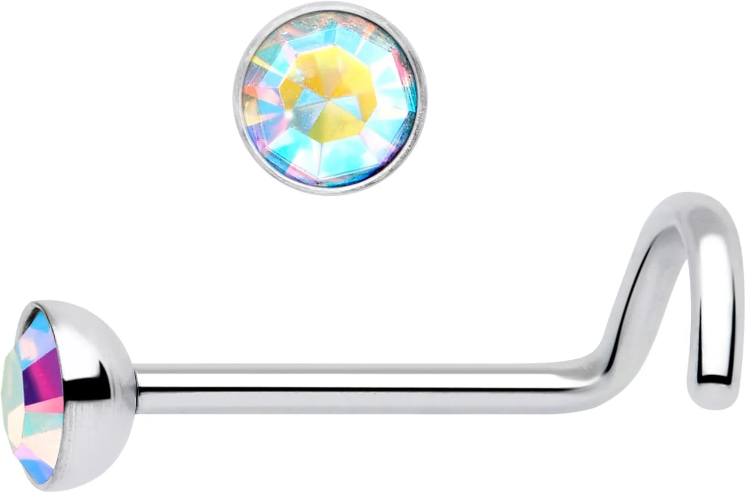 Body Candy 20 Gauge Nose Screw - 316L Stainless Steel Left Side Nose Ring Threadless Nose Stud for Women Men