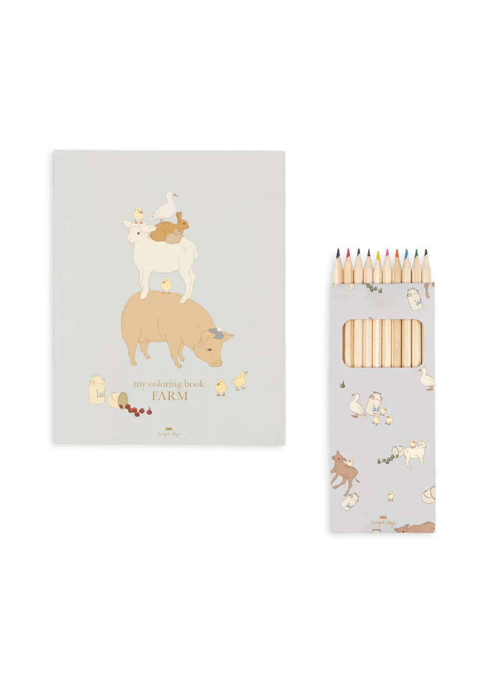 Coloring Book and Crayons - Farm