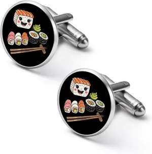 Cute Sushi Cufflinks Funny Cuff Links Cute Shirt Studs Accessories Jewelry Gift for Men