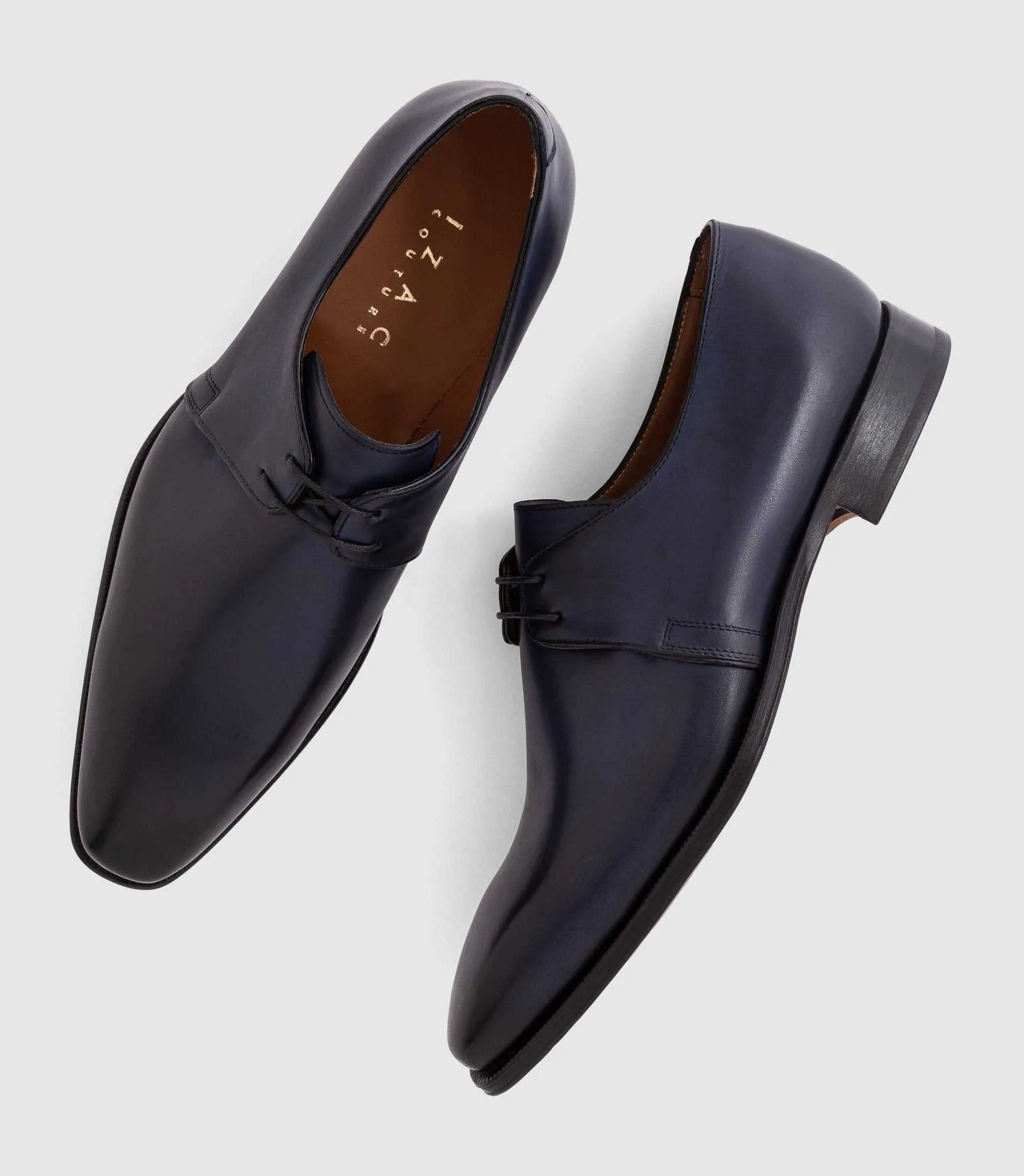Derby cuir bleu "Eliad"