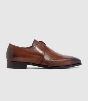 Derby cuir marron clair "Eliad"