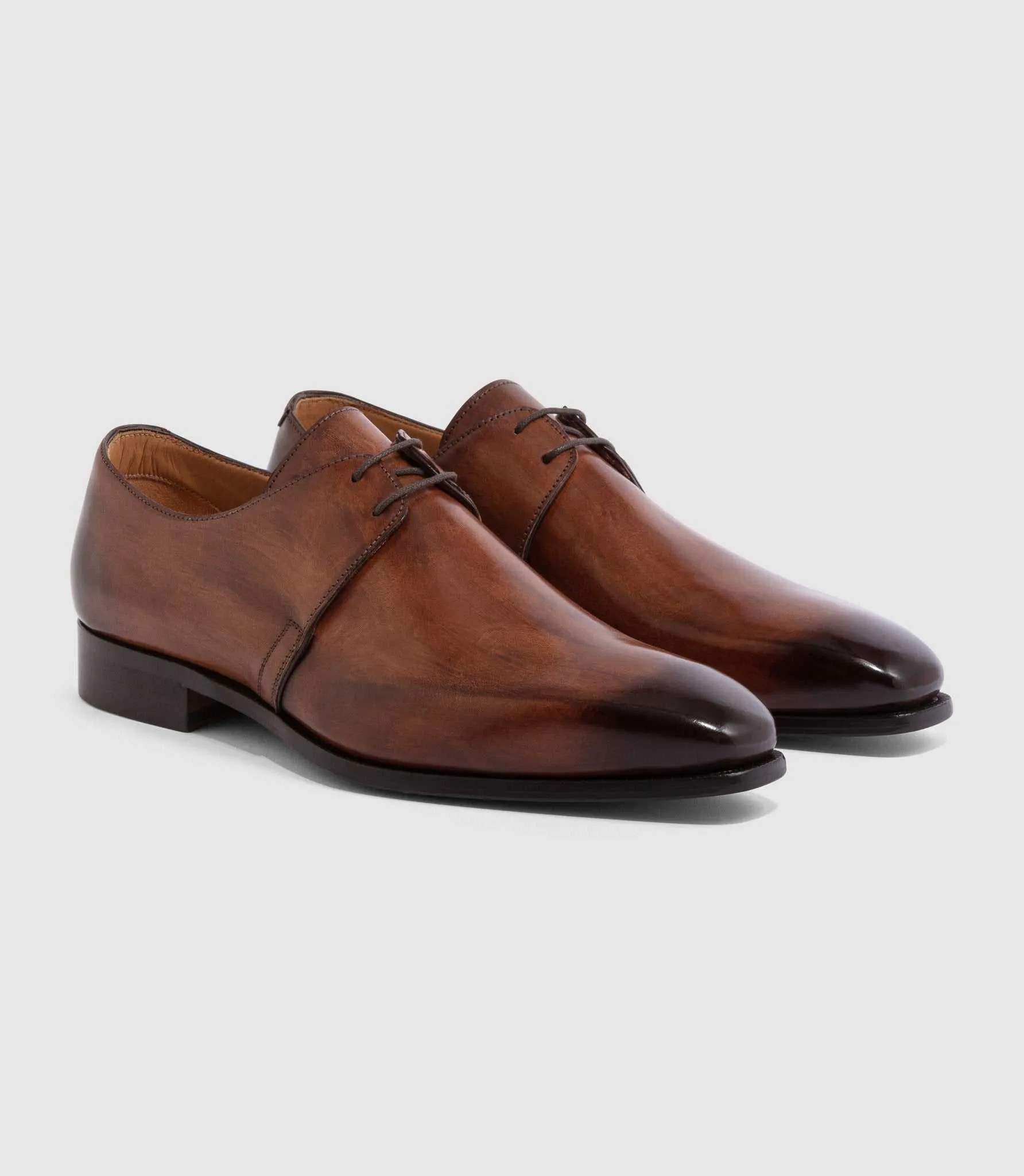 Derby cuir marron clair "Eliad"