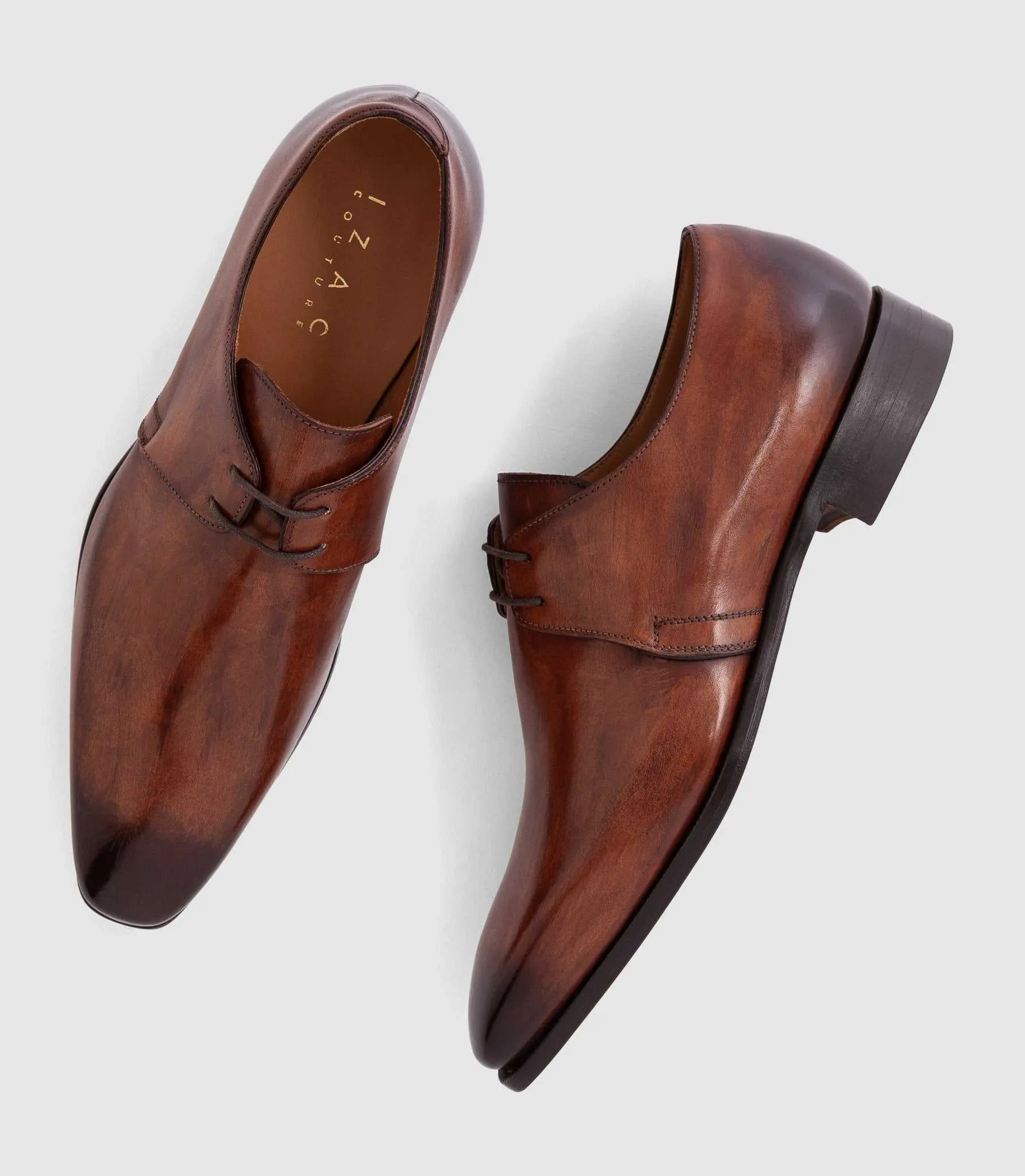 Derby cuir marron clair "Eliad"