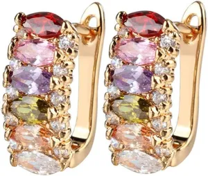 Ear Cuff Earring 6pcs Marquise CZ Formed Brilliant Flower Stud Earrings With Stone Women Gifts - H0009