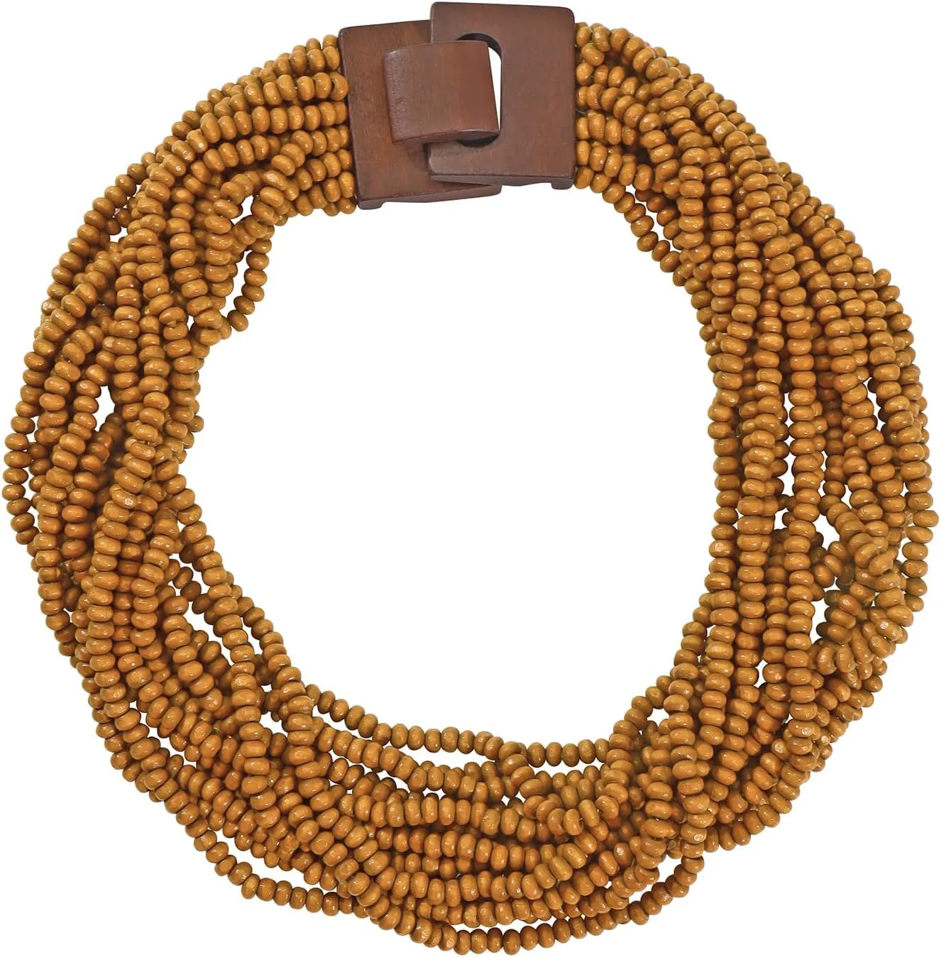Fashion Multi Layer Strand Collar Colorful Chunky Necklace for Women Tropic Boho Style Necklace