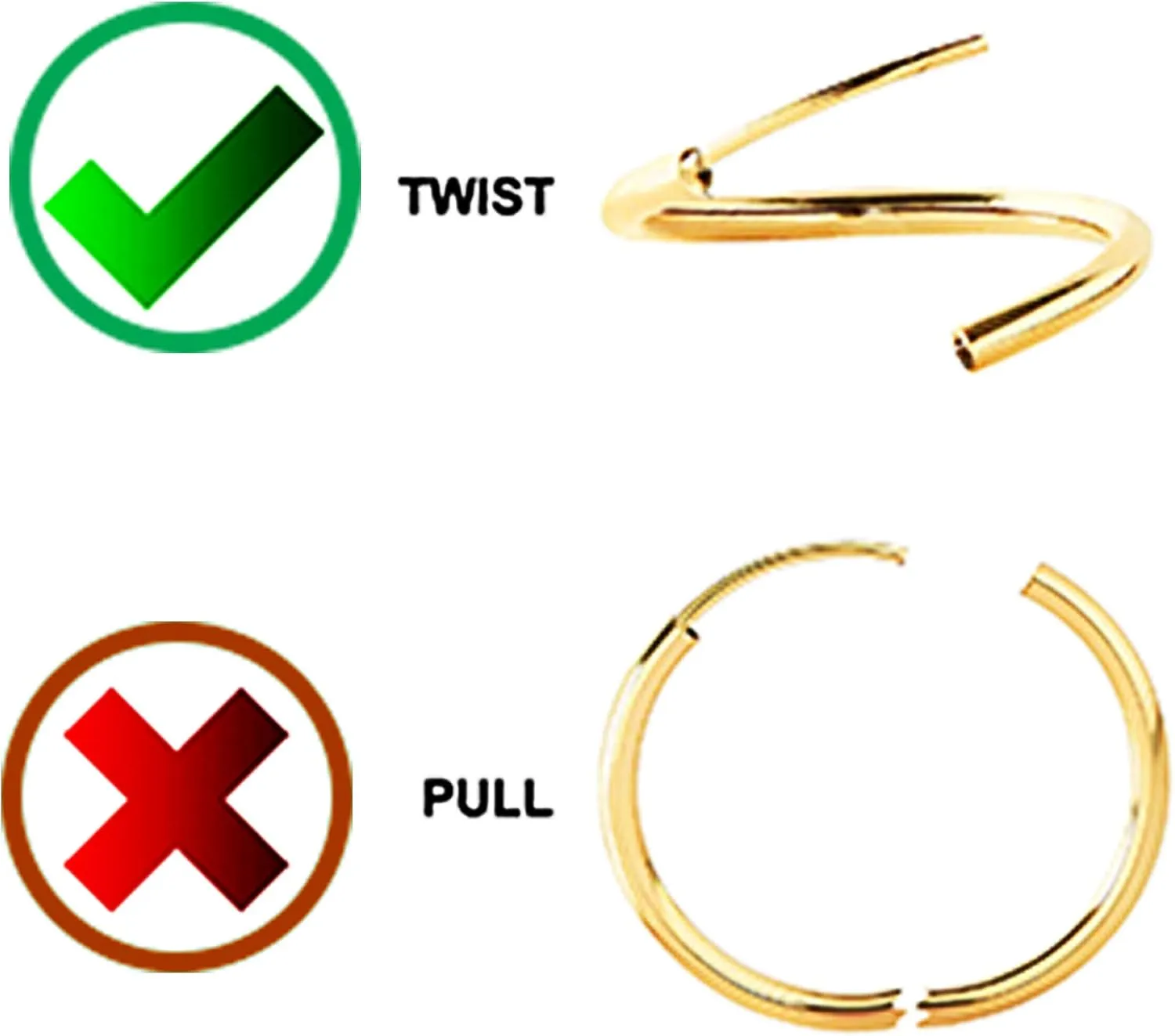 Galaxy Gold GG 14k Solid Yellow Gold Endless Loop Hoop Timeless Earrings 2 mm Gauge/Thickness Available in Multiple Diameters -