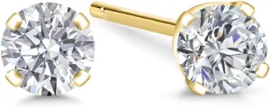 Gem Stone King 0.20 to 1.50 Carat 14K Gold Lab Grown Diamond Stud Earrings | Gold Earrings For Women Men | F-G Color | VS1-VS2 Clarity