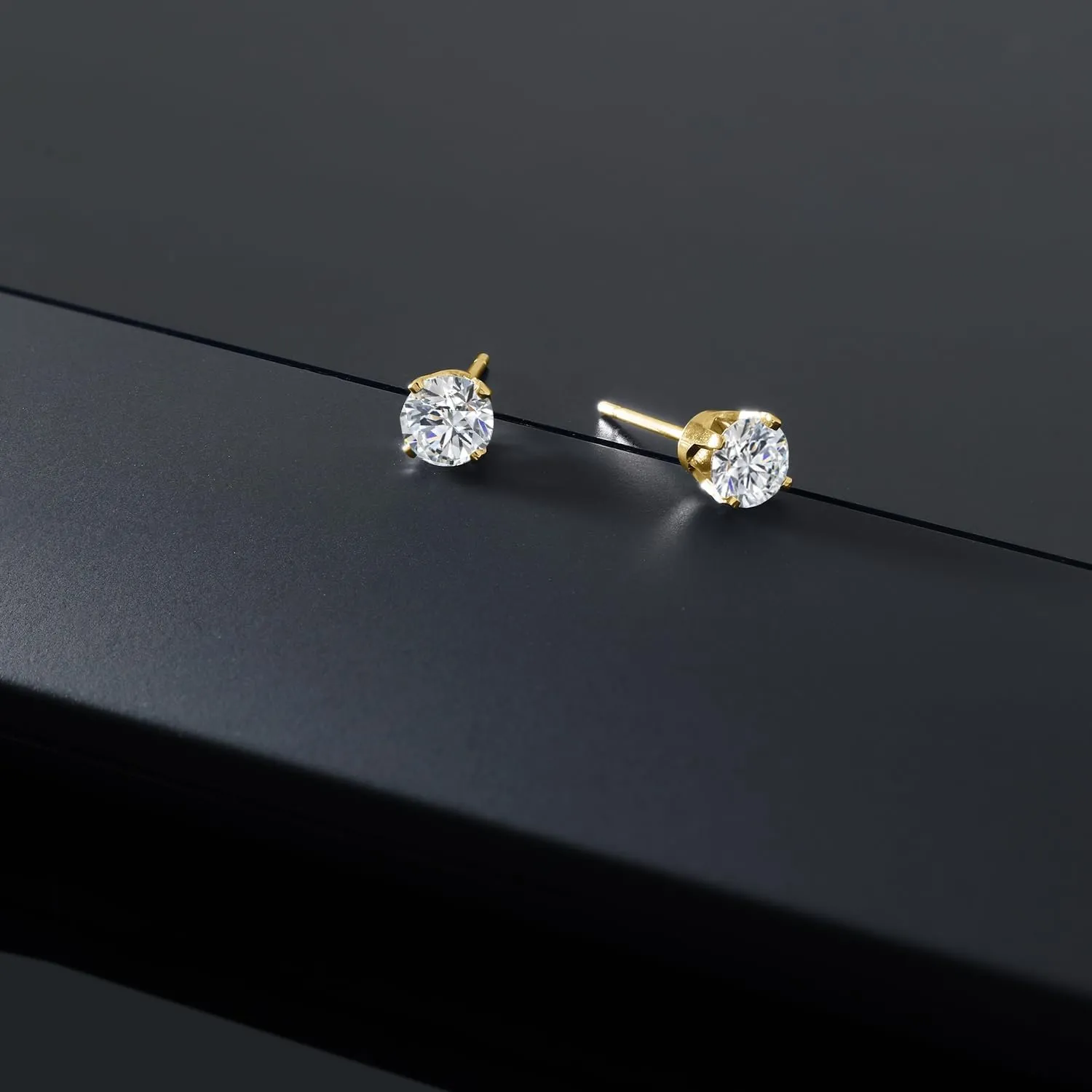Gem Stone King 0.20 to 1.50 Carat 14K Gold Lab Grown Diamond Stud Earrings | Gold Earrings For Women Men | F-G Color | VS1-VS2 Clarity