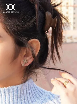 Marble Stories Marble Stud Earrings for Women, Small Earrings for Women Trendy, Women's Jewelry Earrings Studs