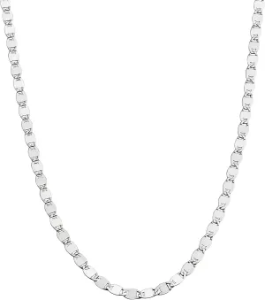 Miabella Italian 925 Sterling Silver Sparkle Mirror Link Chain Necklace for Women, Made in Italy