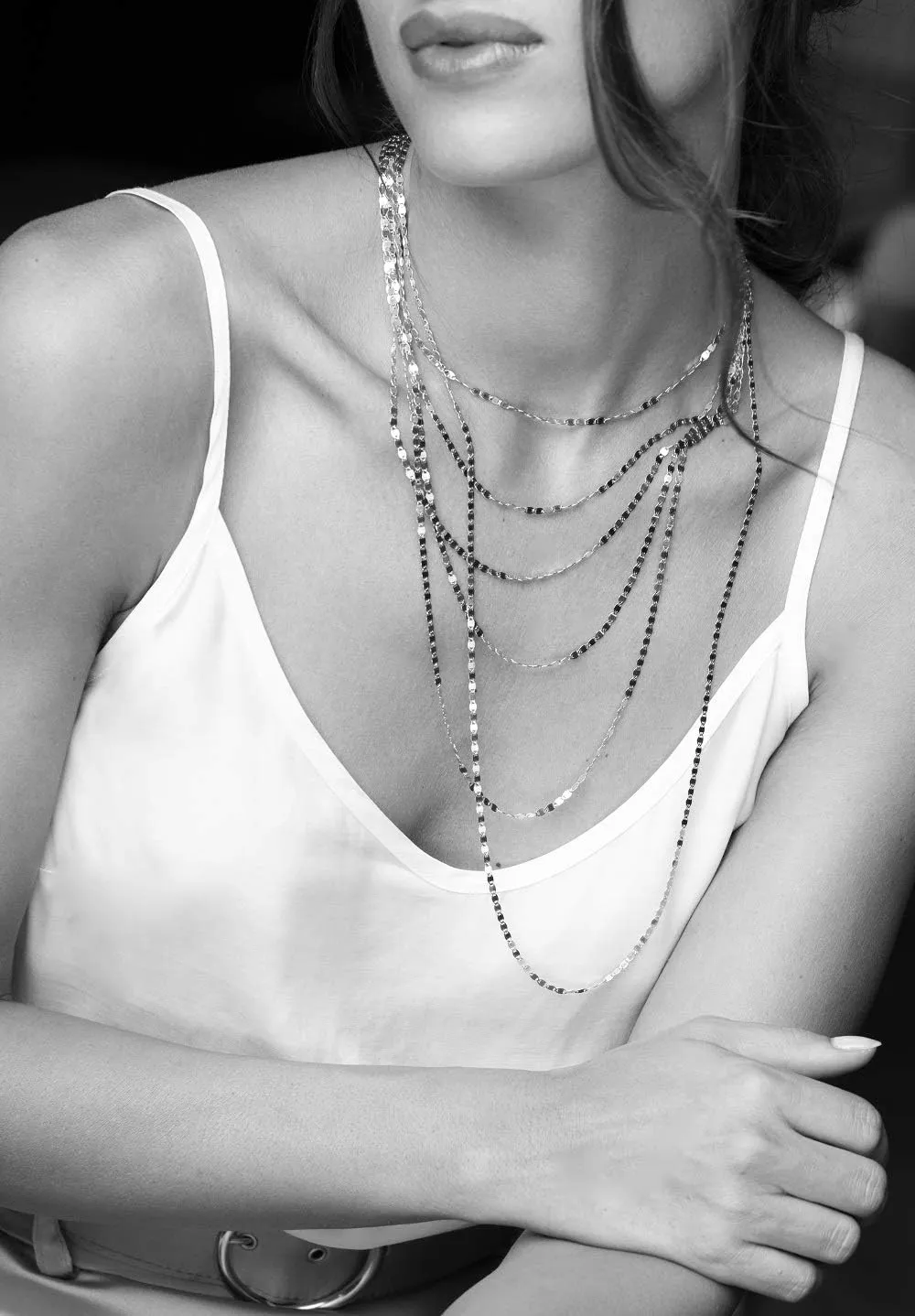 Miabella Italian 925 Sterling Silver Sparkle Mirror Link Chain Necklace for Women, Made in Italy
