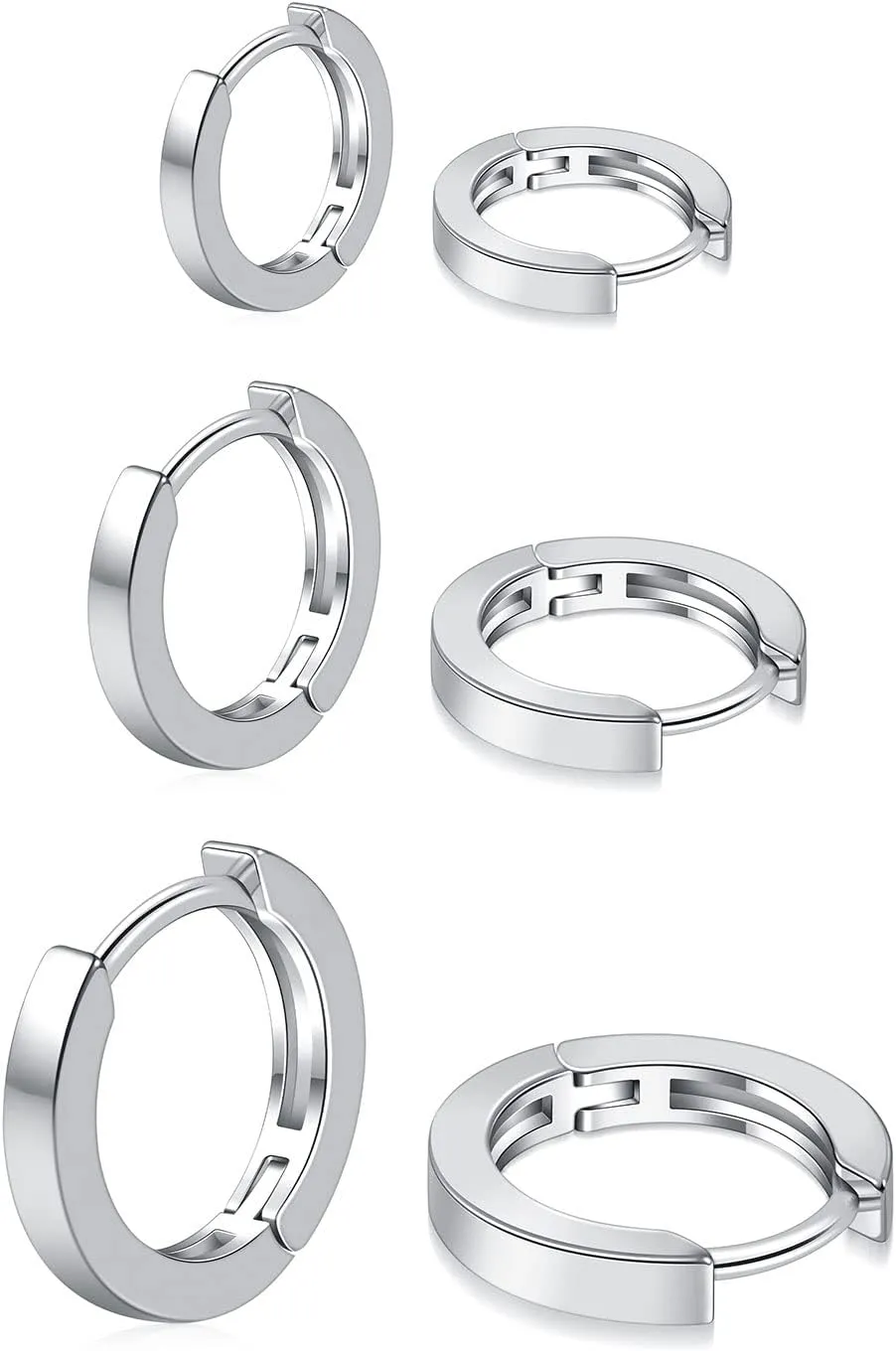 micuco 3 Pairs Small Hoop Earrings for Women, Tiny Helix Hoop Earring for Men, Cartilage Hoop Earring Set, Hypoallergenic Earrings