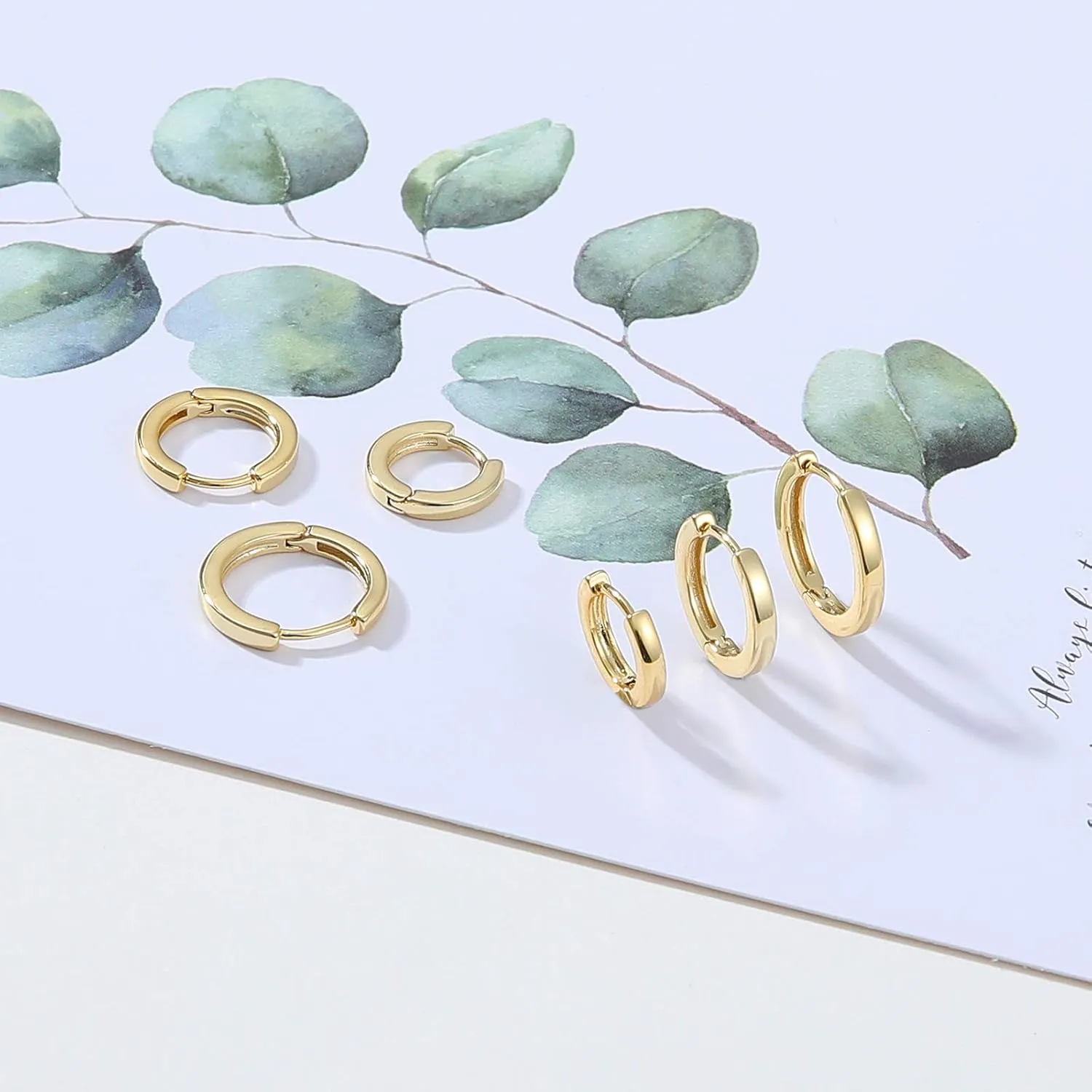 micuco 3 Pairs Small Hoop Earrings for Women, Tiny Helix Hoop Earring for Men, Cartilage Hoop Earring Set, Hypoallergenic Earrings