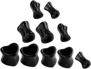 NOLITOY Small Ear Tunnels Plugs Stretchers Heart Shaped Acrylic Ear Gauges for Party Wear