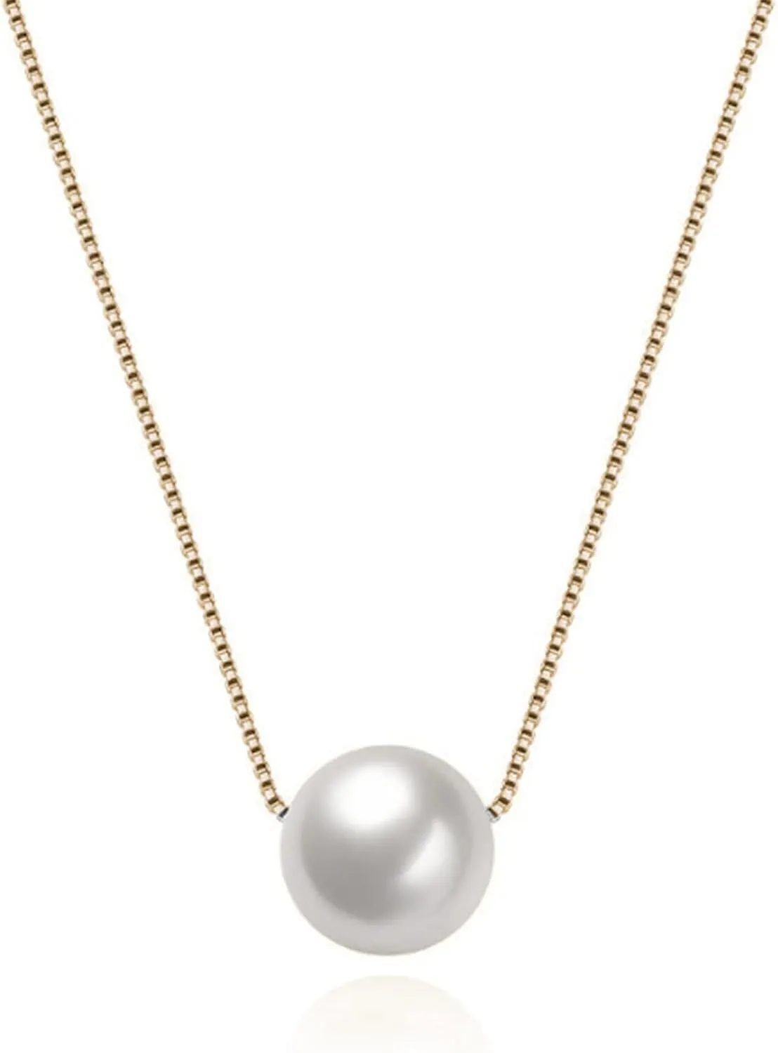 Olbye Pearl Choker Single Tiny Pearl Necklace for Women Simple Jewelry Minimalist Necklace (Gold 1 layer)