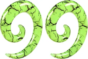 Pair of Acrylic Colorful Spiral Taper Stretching Expander Piercing Jewelry Ear Flesh Tunnels Stretcher Plugs Earring Lobe
