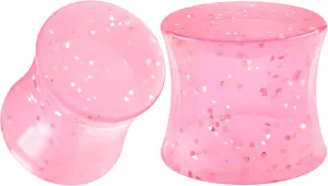 Pair of Acrylic Double Flared Saddle Piercing Jewelry Ear Stretcher Glow In The Dark Flesh Plugs Earring Lobe