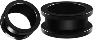 Pair of Black Acrylic flesh Tunnels external Piercing Jewelry Stretcher Screw-fit Ear Plugs Earring Lobe