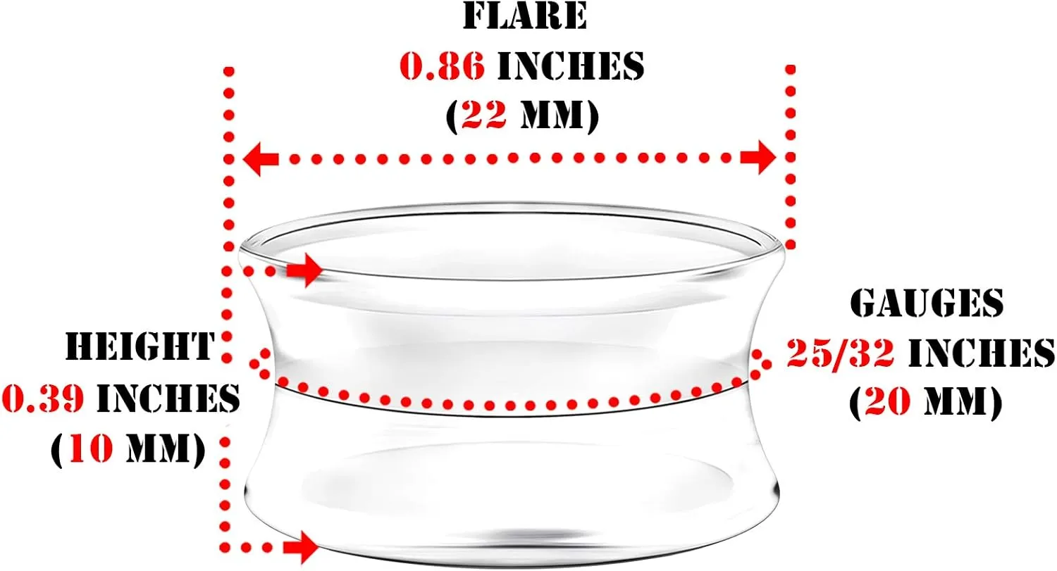 Pair of Clear Acrylic Double Flare Piercing Jewelry Stretcher Earring Ear Lobe Plug