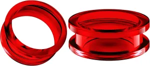 Pair of Red Acrylic flesh Tunnels External Piercing Jewelry Stretcher Screw-fit Ear Plugs Earring Lobe