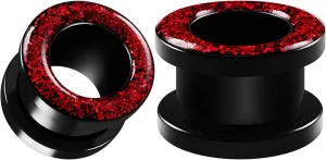 Pair of White Acrylic Double Flare Piercing Jewelry Ear Stretcher Plugs Flesh Earring Lobe