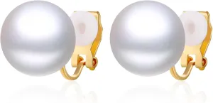 pearl clip on earrings for women big pearl clip-on earrings