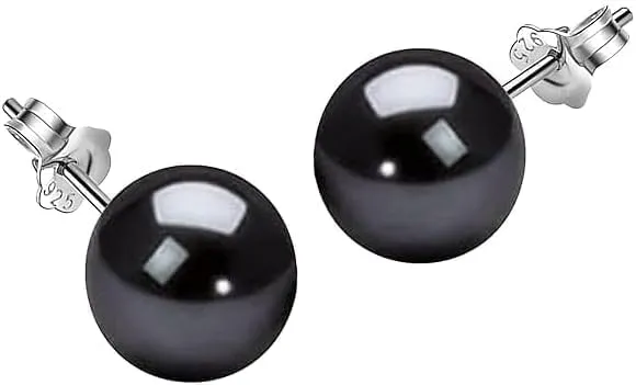 Pearl Stud Earrings for Women, Handpicked Freshwater Pearl Earring Studs Ball Pearls Stud Imitation Pearl Earrings for Women