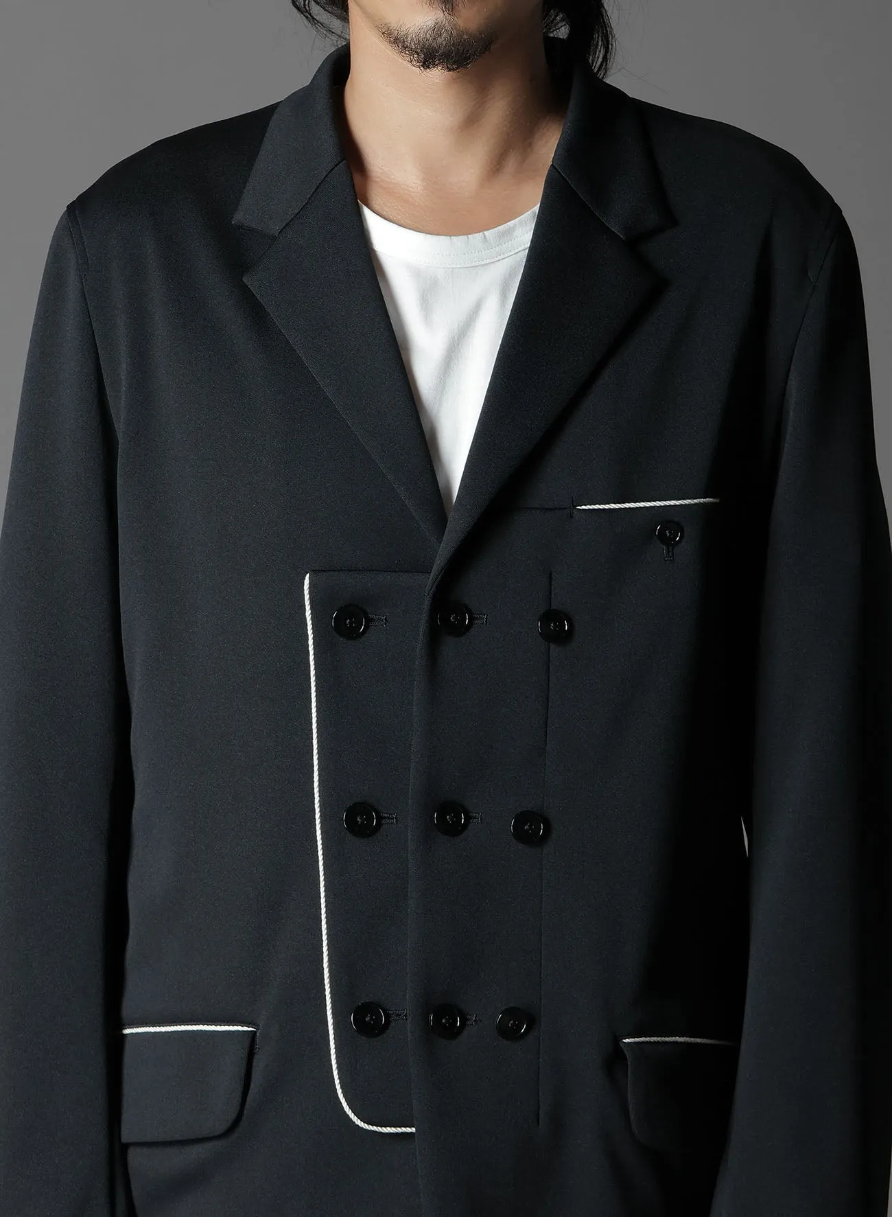 POLYESTER SMOOTH SWITCHING PIPING JACKET