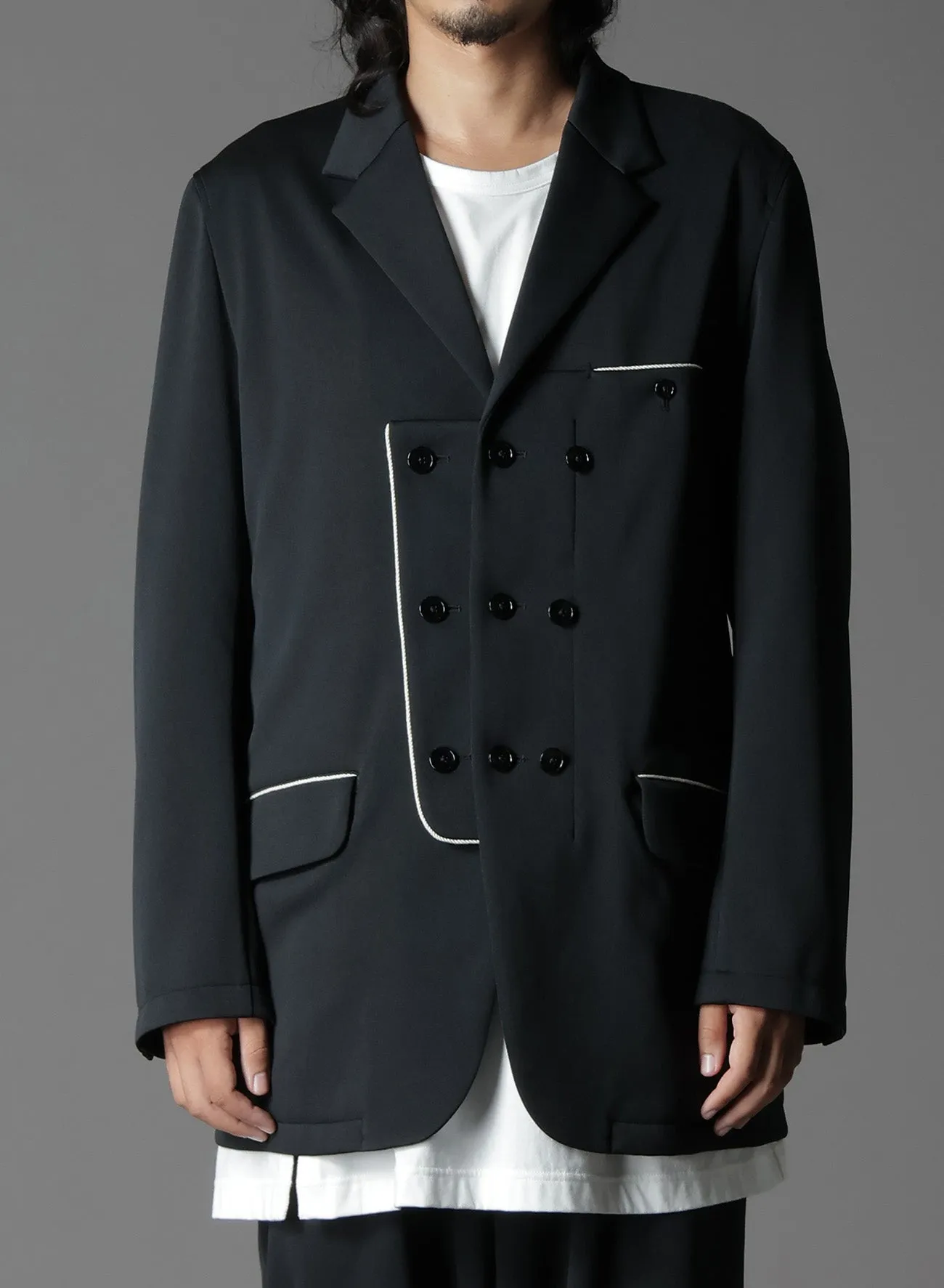 POLYESTER SMOOTH SWITCHING PIPING JACKET