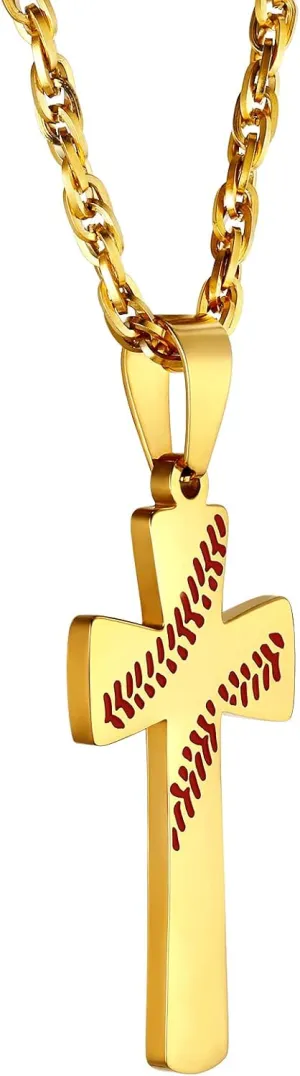 PROSTEEL Baseball Necklaces For Men, Stainless Steel Softball Pendant Chain, Mens Sports Jewelry, 22"-24" Adjustable, Come with Box