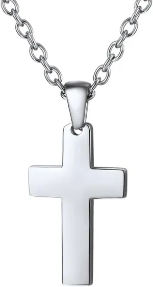 PROSTEEL Cross Necklace for Men Women, 316L Stainless SteelGold/Silver/Black/Rose Gold/Blue Tone, Hypoallergenic, Two Sizes, Come with Box