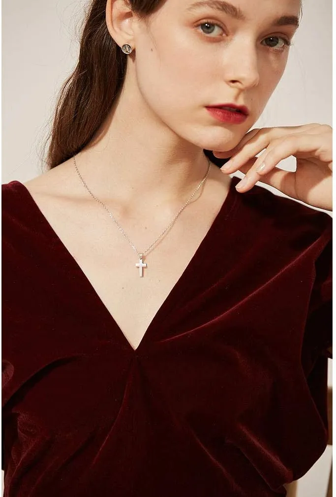 PROSTEEL Cross Necklace for Men Women, 316L Stainless SteelGold/Silver/Black/Rose Gold/Blue Tone, Hypoallergenic, Two Sizes, Come with Box