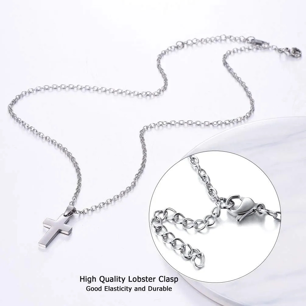 PROSTEEL Cross Necklace for Men Women, 316L Stainless SteelGold/Silver/Black/Rose Gold/Blue Tone, Hypoallergenic, Two Sizes, Come with Box