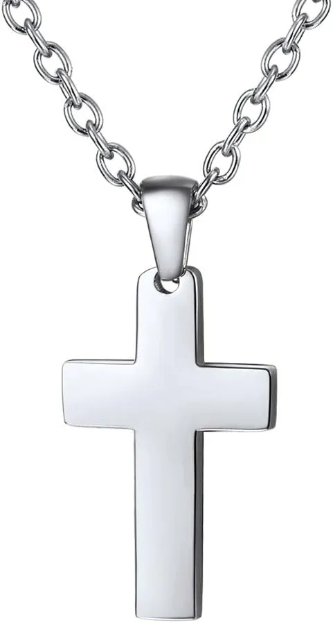 PROSTEEL Cross Necklace for Men Women, 316L Stainless SteelGold/Silver/Black/Rose Gold/Blue Tone, Hypoallergenic, Two Sizes, Come with Box