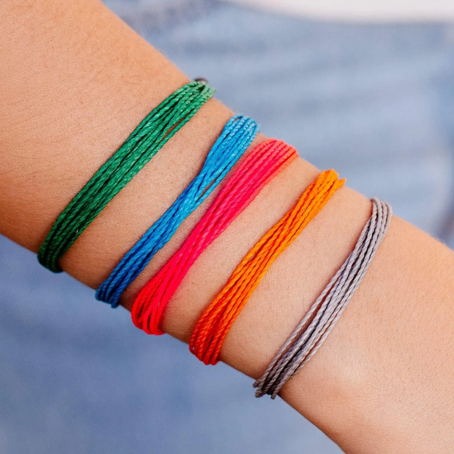 Pura Vida Bracelet Solid Original Gold or Silver Sparkle Bracelet - Adjustable with Waterproof Band, String Bracelet for Women - Stackable Bracelets, Handmade Braceletss