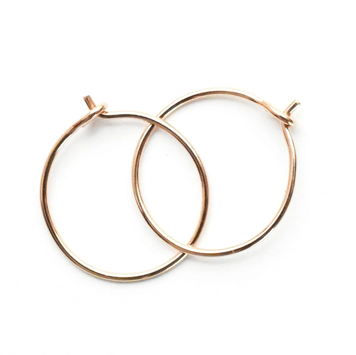 Small 14k Rose Gold Fill Hoops Size 12mm 22 gauge. Handmade 1 Pair 1/2 inch Hypoallergenic Earrings. Perfect for Sensitive Ears Women, Men, Children
